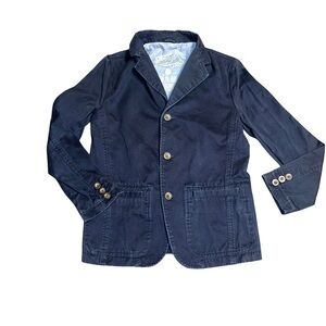 First Wave 14 Navy Cotton Cinched-Waist Jacket w/ Double Pockets